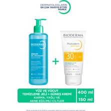 Bioderma SebiumCiltler Yüz Temizleme Jeli 400ml & Photoderm Akn Mat Güneş Kremi 150ml