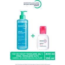 Bioderma Bioderma sebium Foaming Gel Karma Ciltler Temizleme Jeli 400 ml & Misel Temizleme Suyu 100 ml