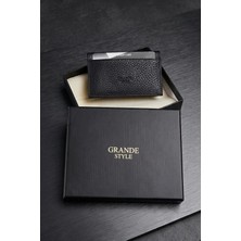 Grande Style 0825 Unisex  Deri Kartlık Şık Tasarım