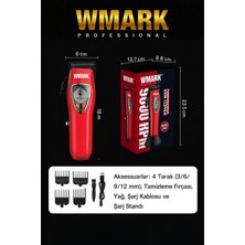 Wmark NG-9010 Şarjlı Saç Kesme Makinesi Kırmızı | Ergonomik Tasarım, Yüksek Rpm Motor