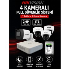 Hikvision 4 Kameralı Full HD Güvenlik Sistemi Paketi – Kamera, Kayıt ve Uzaktan İzleme Dahil DS-2CE16D0T-EXIPF
