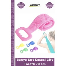 Carlburn #banyokesesi Silikon Esnek Sağlıklı Masaj Etkili Kir Temizleyici Banyo Sırt Kesesi Çift Taraflı 70 cm