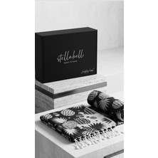 Stella Belli Peştemal 90 x 165 cm Jakarlı %100 Pamuk El Dokuması Püsküllü | Ananas | Siyah