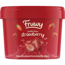 Fruwy Freeze Dried Çilek Kova 1 Adet Dondurularak Kurutulmuş Çilek Organik Sertifikalı