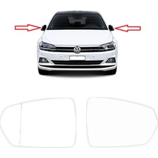 CME PARTS Vw Volkswagen Polo 2018-2021 Uyumlu Sağ + Sol Takım Dış Dikiz Aynası Camı Elektrikli Isıtmalı 2 Adet
