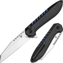 Kansept Kosame | Siyah Kaplamalı Titanyum, Mavi G10 Kakmalı Sap | 154CM Çelik Çakı | T1093F4