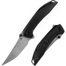 Kansept Baku | Taşlanmış Titanyum Sap | Damascus Çelik Çakı | K1056A5