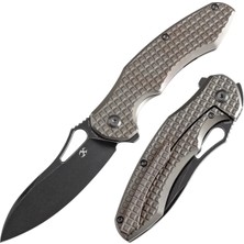 Kansept Echis | Bronz Eloksallı Titanyum, Frag Desen Saplı | Cpm S35VN Çelik Çakı | K1071A6