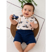 Tuem Baby Erkek Bebek Yarış Arabalı ve Sevimli Hayvanlar Baskılı Şortlu Takım( Ölçüleri Açıklamada)