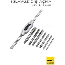 Nova Premium Ex 8 Li Diş Açma Kılavuz Seti –endüstriyel Çelik, M3-M12 Arası Dişli Matkap Ucu 722464
