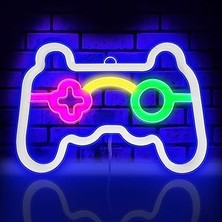 Özel Oyun Konsolu Neon LED Lamba USB ve Pilli Gaming Dekorasyon Işığı Oyuncu Odası Gece Lambası