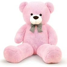 Die Grup Pembe Rengarenk Papyonlu Peluş Ayıcık, 90 cm Boyutuyla Yüzleri Güldürür