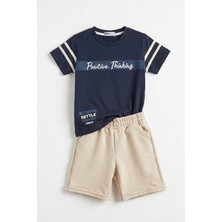 Joy Kids Erkek Çocuk Baskılı Premium Takım (4-13YAŞ) (Antrasit-Bej)