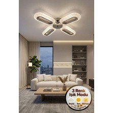 UltraMint Modern 4'lü Gümüş Elips Renkli LED Tavana Avizesi