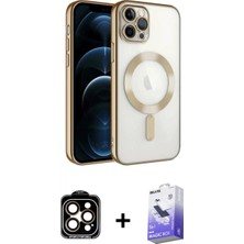 Marsilyan™- iPhone 14 Pro Max Kılıf Nova Işık Özel Seri - Siyah Bilvis 5in1 5d Magic Hayalet Cam Ekran Koruyucu + Pvd Metal Kamera Lens - Tu