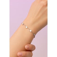 Trend Collection Çelik Yıldız Figürlü Kadın Bileklik Gümüş Renk Ayarlanabilir Zincir Bileklik