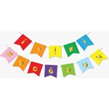 Borapack Iyiki Doğdun Banner Renkli Altın Yazı