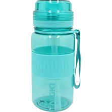 Noki Kids Tritan Pipetli Silikon Kemerli Matara 400 ml Turkuaz