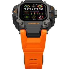Apple Watch Ultra 49MM 2-3-4 Premium Kordon Mohseven Iwatch Punk Fortress Serisi Kasa Koruyuculu Silikon Kordon Turuncu