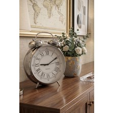 Şahane Home Metal Çalar Saat-Gümüş