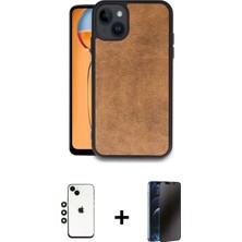 Pileli Store Pilelistore™ iPhone 14 Kılıf Kıvılcım Işık Serisi - Siyah 3D Antistatik Hayalet Cam Ekran Koruyucu + Shine Kamera Lens - Yl