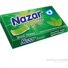 Nazar 27 Gr İstanbul Yeşil Nane Aromalı Şekerli Sakız 14 Adet Ferahlatıcı Özellik