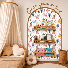 Trend Wall Decor Masal Duvar Sticker, Kız Çocuk/bebek Odası Dekoru, Barby Bebek Temalı Duvar Kağıdı, Yapışkan Yazı ve Çerçeve, Doğum Günü Hediyesi, Kitaplık Arkası Dekoru, Yenidoğan Hediyesi, Torun Hediyesi