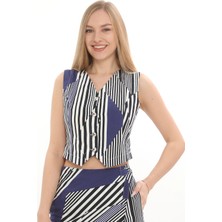 Setse %100 Cotton Desenli Yelek
