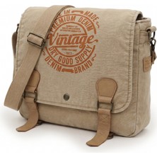 Mandosi Unisex Vintage Postacı Çantası Laptop Evrak ve Okul Omuz Çantası - 8045