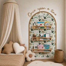 Trend Wall Decor Dinazor Temalı Kreş Çocuk-Bebek Odası Dekoru, Eğlenceli Duvar Stickerı, Renkli ve Dayanıklı Dekoratif Tasarım, Once Upon A Time Yapışkan Yazı, Çerçeve, Kitap Köşesi, Torun Hediyesi, Duvar Canlandıran