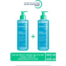 Bioderma Sebium Foaming Gel Karma Yağlı ve Akne Eğilimli Ciltler İçin Yüz Temizleme Jeli 400 ml x 2 adet