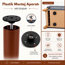 Badem10 Mobilya Kanepe Baza Koltuk Sehpa Montaj Ayağı M8 Civatalı Plastik Bağlantı Aparatı Ayak Tabanı