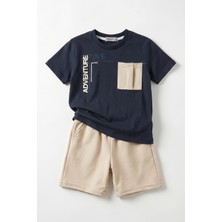 Joy Kids Erkek Çocuk Cepli Basic Takım (4-13YAŞ) (Antrasit-Bej)