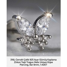 Begonia Accessories 316L Cerrahi Çelik Paslanmaz Kararmaz Alerji Yapmaz Zirkon Taşlı Figürlü Unisex Tragus Helix Küpe Piercing G106-24