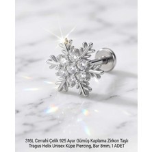 Begonia Accessories 316L Cerrahi Çelik Paslanmaz Kararmaz Alerji Yapmaz Zirkon Taşlı Figürlü Unisex Tragus Helix Küpe Piercing G106-31