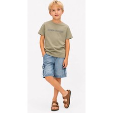 Overdo Erkek Çocuk Kısa Kol T-Shirt ve Kot Şort Ikili Alt Üst Takım