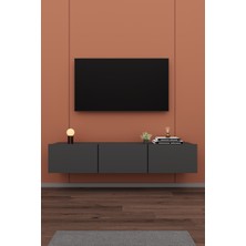 Modern Duvara Monte TV Ünitesi %100 MDF Kapaklı Televizyon Sehpası T-27