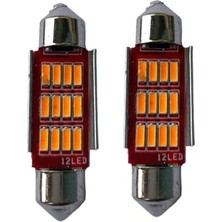 NKT GROUP Canbus Turuncu Sofit LED Ampul Araç Içi Aydınlatma ve Plaka Aydınlatma 39MM Turuncu Sofit