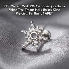 Begonia Accessories 316L Cerrahi Çelik Paslanmaz Kararmaz Alerji Yapmaz Zirkon Taşlı Figürlü Unisex Tragus Helix Küpe Piercing G106-21
