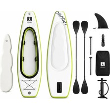 Rebuwo Kano ve Paddle Board Seti Ikisi Bir Arada Sup Board Şişme Kayak (Yeşil)