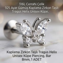 Begonia Accessories 316L Cerrahi Çelik Paslanmaz Kararmaz Alerji Yapmaz Zirkon Taşlı Figürlü Unisex Tragus Helix Küpe Piercing G106-20