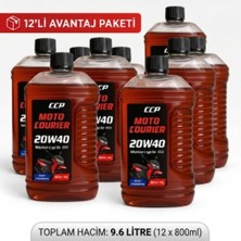 Ccp Moto Courier 20W-40 4t Kurye Motosiklet Motor Yağı 800 ml (12'li Paket)