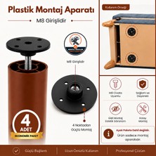 Badem10 4 ADET Mobilya Kanepe Baza Koltuk Sehpa Montaj Ayağı M8 Civata Plastik Bağlantı Aparatı Ayak Tabanı