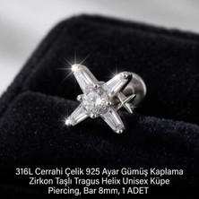 Begonia Accessories 316L Cerrahi Çelik Paslanmaz Kararmaz Alerji Yapmaz Zirkon Taşlı Figürlü Unisex Tragus Helix Küpe Piercing G106-5