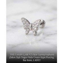 Begonia Accessories 316L Cerrahi Çelik Paslanmaz Kararmaz Alerji Yapmaz Zirkon Taşlı Figürlü Unisex Tragus Helix Küpe Piercing G106-3