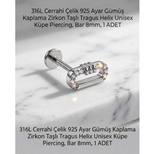 Begonia Accessories 316L Cerrahi Çelik Paslanmaz Kararmaz Alerji Yapmaz Zirkon Taşlı Figürlü Unisex Tragus Helix Küpe Piercing G106-10