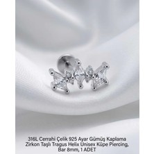 Begonia Accessories 316L Cerrahi Çelik Paslanmaz Kararmaz Alerji Yapmaz Zirkon Taşlı Figürlü Unisex Tragus Helix Küpe Piercing G106-18
