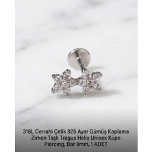 Begonia Accessories 316L Cerrahi Çelik Paslanmaz Kararmaz Alerji Yapmaz Zirkon Taşlı Figürlü Unisex Tragus Helix Küpe Piercing G106-33