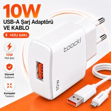 Toocki Micro USB Şarj Aleti Seti 10W Hızlı Şarj Adaptörü ve Micro USB Kablo - Güvenli ve Kompakt