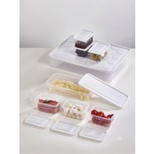 Follow Me 8 Parça Organizer Saklama Kabı - Buzdolabı ve Kahvaltılık Düzenleyici Beyaz